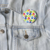 Groovy Hippie vredessignalen ventilator Ronde Button 5,7 Cm (In situ)