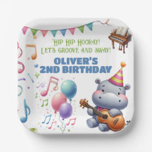"Groovy Hippo Birthday Bash Bonanza!" Uitnodiging