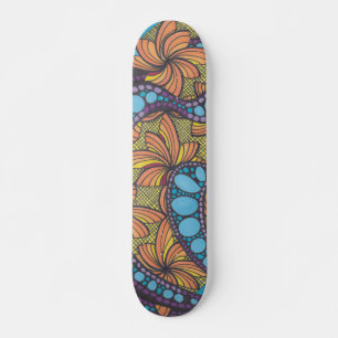 Groovy, hippy, boho-stijl, kleurrijk skateboard