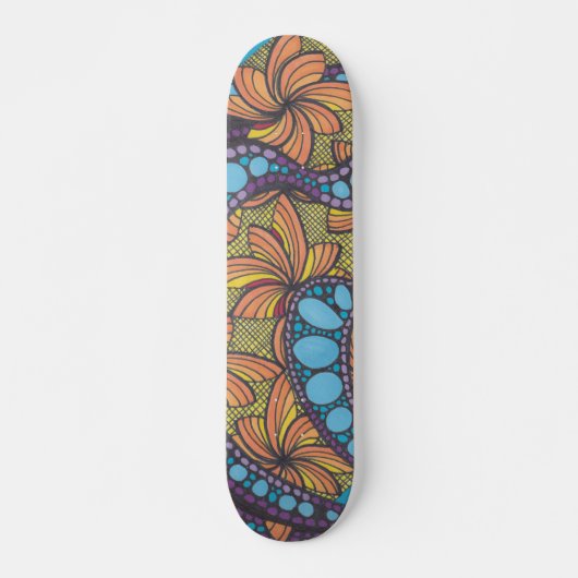 Groovy, hippy, boho-stijl, kleurrijk skateboard (Voorkant)