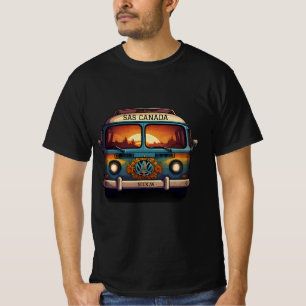 Groovy Hippy Van ontwerp Retro Peace and Love T-shirt