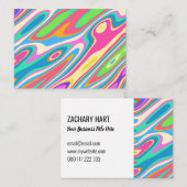 Groovy Hipster Retro Rainbow Pattern Sjabloon Visitekaartje (Voorkant / Achterkant)