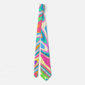 Groovy Hipster Retro Rainbow Surface Patroon  Stropdas (Achterkant)