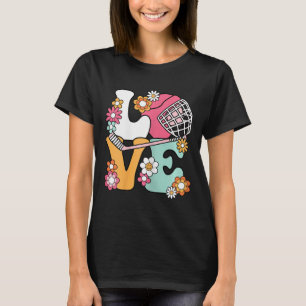 Groovy Hockey Liefde IJshockey Liefhebber Vrouwen T-shirt