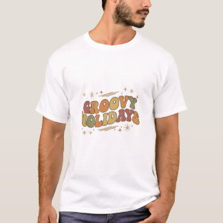 Groovy Holidays Retro T-Shirt: Vintage 70s Kerstmi T-shirt