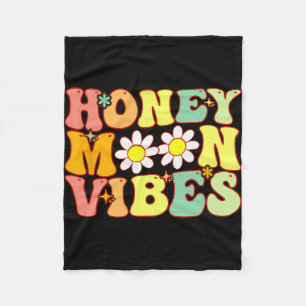 Groovy Honeymoon Sfeer Bruid Bruiloft Feest Honeym Fleece Deken