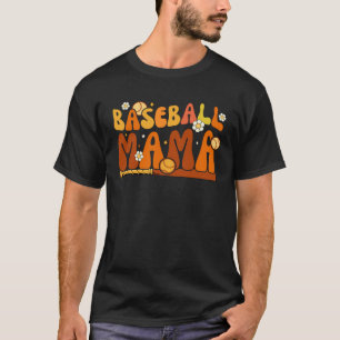 Groovy honkbal mama softbal pitcher catcher mot t-shirt