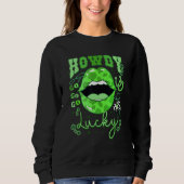 Groovy Howdy Go Lucky Western Patrick's Day Shamro Trui (Voorkant)