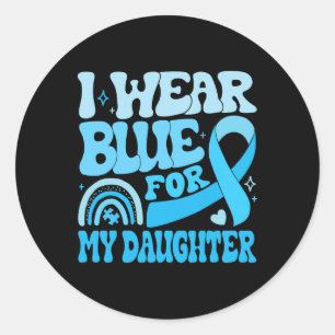 Groovy I Draag Blauw voor Autisme Bewustzijn Famil Ronde Sticker