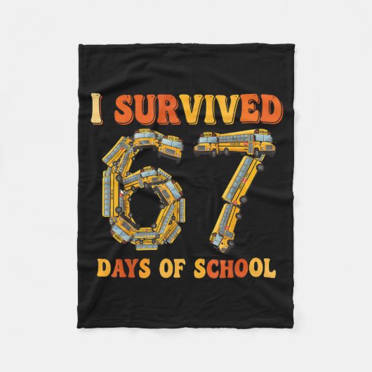 Groovy I Survived 67 Days Of School Funny 67 Meme Fleece Deken (Voorkant)