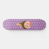Groovy Ice Cream Pattern Paars Skateboard (Horizontaal)