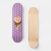 Groovy Ice Cream Pattern Paars Skateboard (Voorkant)