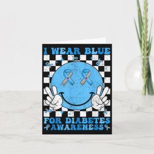Groovy Ik Draag Blauw Voor Diabetes Bewustzijnsdag Kaart