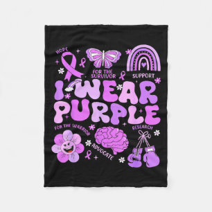 Groovy Ik Draag Paars Steun Epilepsie Bewustzijn D Fleece Deken