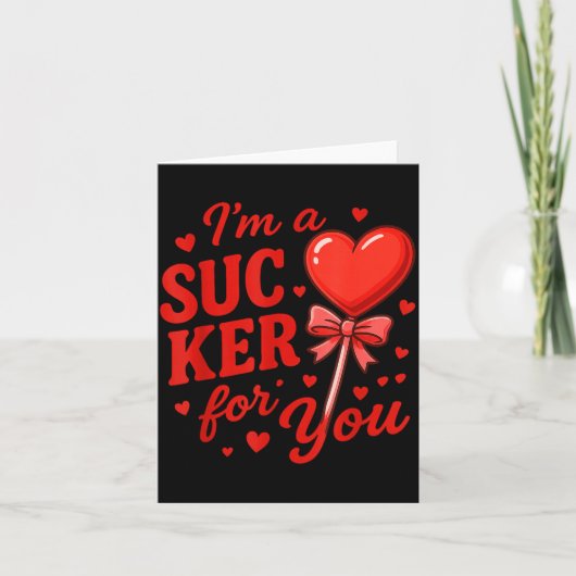 Groovy I'm A Sucker For You Retro Heart Candy Vale Kaart (Voorkant)