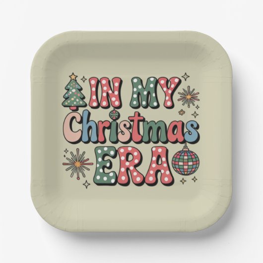 Groovy in mijn kerst tijdperk Grappige leraar Papieren Bordje (Voorkant)