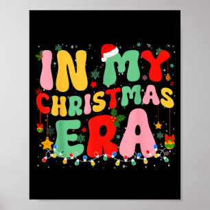 Groovy in mijn kersttijd Retro vakantie Kerstmis v Poster