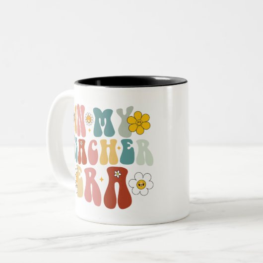 Groovy in mijn lerarentijdperk terug naar school l tweekleurige koffiemok (Voorkant links)