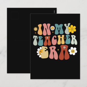 Groovy in mijn tijdperk als leraar Terug naar scho Feestdagenkaart