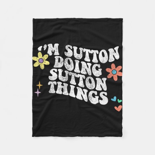 Groovy In Sutton Doing Sutton Dingen Grappige Moed Fleece Deken (Voorkant)