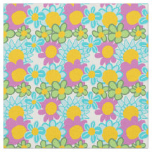 Groovy jaren 70 Bloemen Stof
