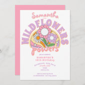 Groovy jaren 70 Retro Wildflower Power Verjaardag Kaart (Voorkant / Achterkant)