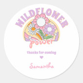 Groovy jaren 70 Retro Wildflower Power Verjaardag Ronde Sticker (Voorkant)