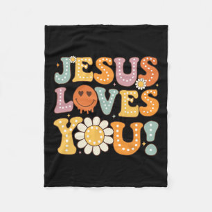 Groovy Jesus houdt van je Kinder vrouwen Fleece Deken