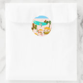 Groovy Jet Set Pool Party Ronde Sticker (Tas)