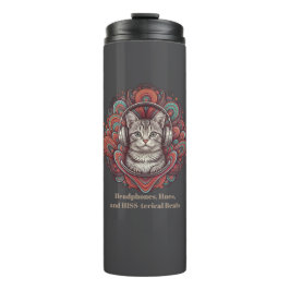 Groovy Kat Vibe Tumbler - Silver Tabby Thermosbeker