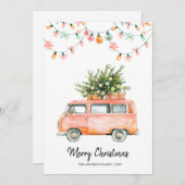 Groovy kerst 70s kerstkaart (Voorkant / Achterkant)