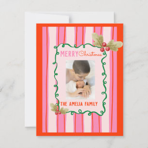 Groovy Kerst Doodle Foto Feestdagenkaart