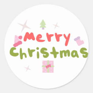 Groovy Kerstboom Bubble Letters Ronde Sticker