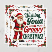 Groovy Kerstkaart Wensen (Voorkant / Achterkant)