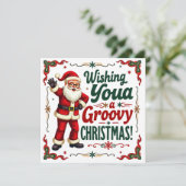 Groovy Kerstkaart Wensen (Staand voorkant)