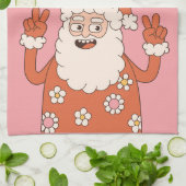 Groovy kerstkerkersen kerstkersen Santa Funny Retr Theedoek (Gevouwen)