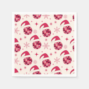 Groovy Kerstman Disco Ballen Patroon Servet