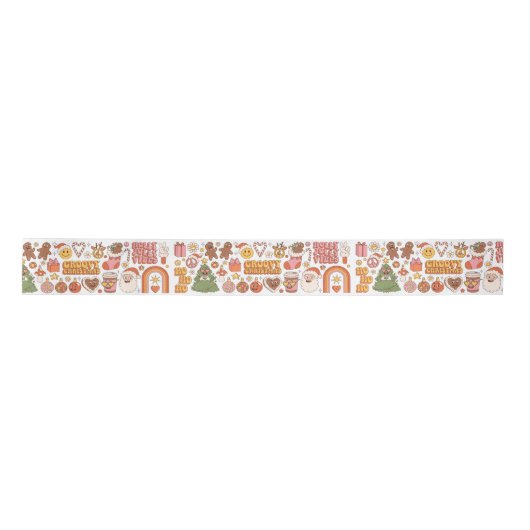 Groovy Kerstmis Hippie Retro Merry Santa Funny Lint (Voorkant)