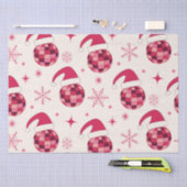 Groovy Kerstmis Santa Disco Balls Patroon Tissuepapier (Craft)