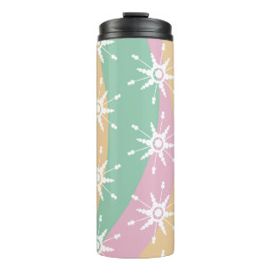 Groovy Kerstmis Sneeuwvlok Swirl Marmer Thermosbeker