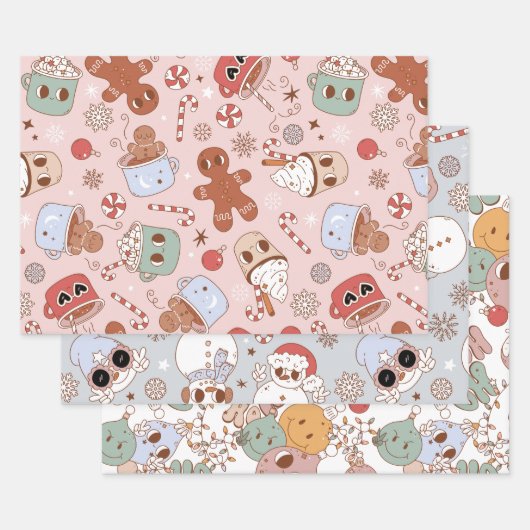 Groovy kerstpapier inpakpapier vel (Set)