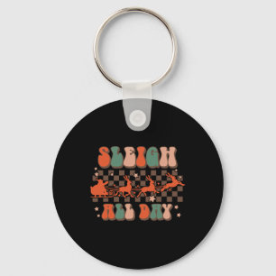 Groovy kerstslee de hele dag rendieren sleutelhanger