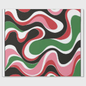 Groovy kerstwervelingen cadeaupapier (Vlak)