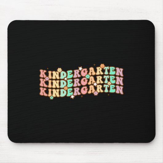 Groovy Kindergarten Vibes Face Retro Teachers Back Muismat (Voorkant)