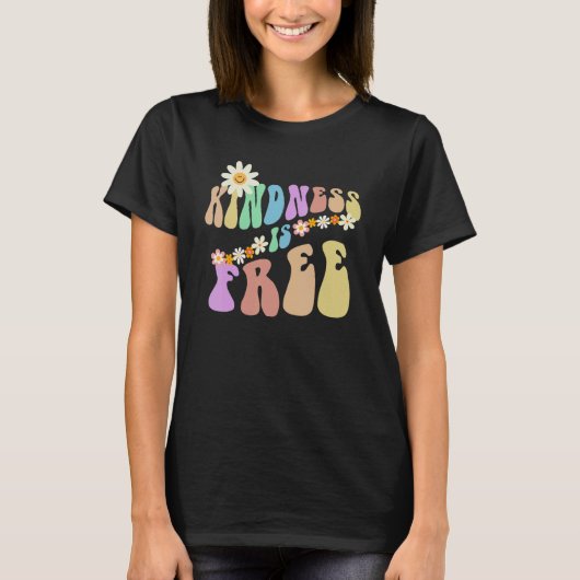 Groovy KINDNESS IS FREE Retro Stop Bullying Choose T-shirt (Voorkant)