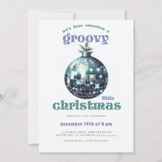 Groovy kleine kerstdisco sage kerstfeest kaart (Voorkant)