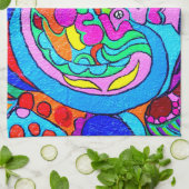 groovy kleuren vrede en liefdeshanddoek theedoek (Gevouwen)