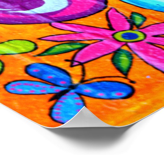 groovy kleurige paddenstoel poster (Hoek)