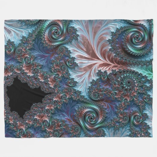Groovy Kleurrijke Boho Hippie Mandelbrot Fractal A Fleece Deken (Voorkant (Horizontaal))