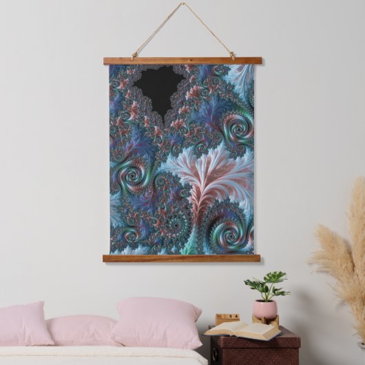 Groovy Kleurrijke Boho Hippie Mandelbrot Fractal A Hangend Wandkleed (Slaapkamer)